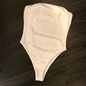 White Strapless Bodysuit